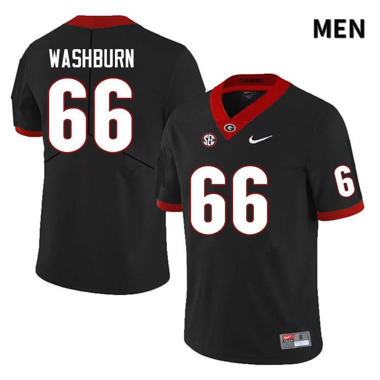 Georgia Bulldogs Men's Jonathan Washburn #66 Black Anniversary Stitched College UGA Football Jersey 23LE017XJ